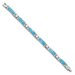 Stainless Steel Blue Enamel 7.25in Bracelet