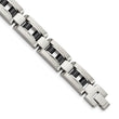 Stainless Steel IP Black-plated & Greek Key 8.5in Bracelet