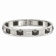 Stainless Steel Black-plated & Textured 8.5in Bracelet