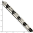 Stainless Steel Black-plated & Textured 8.5in Bracelet