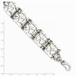 Stainless Steel Flowers w/CZ 7.5in Bracelet