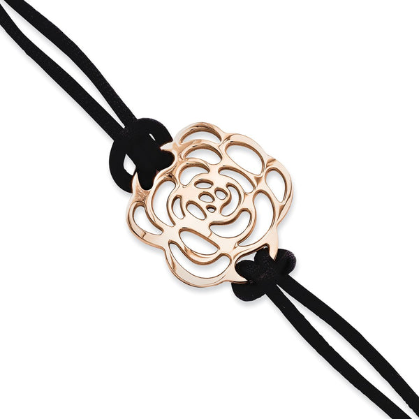 Stainless Steel Pink IP-plated Flower with ext Bracelet
