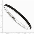 Stainless Steel Black Crystal Rounded Bangle