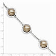 Stainless Steel Champagne Beads 7.5in w/ext Bracelet