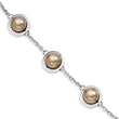 Stainless Steel Champagne Beads 7.5in w/ext Bracelet