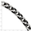 Stainless Steel Black Ceramic 7.5in w/ext Bracelet