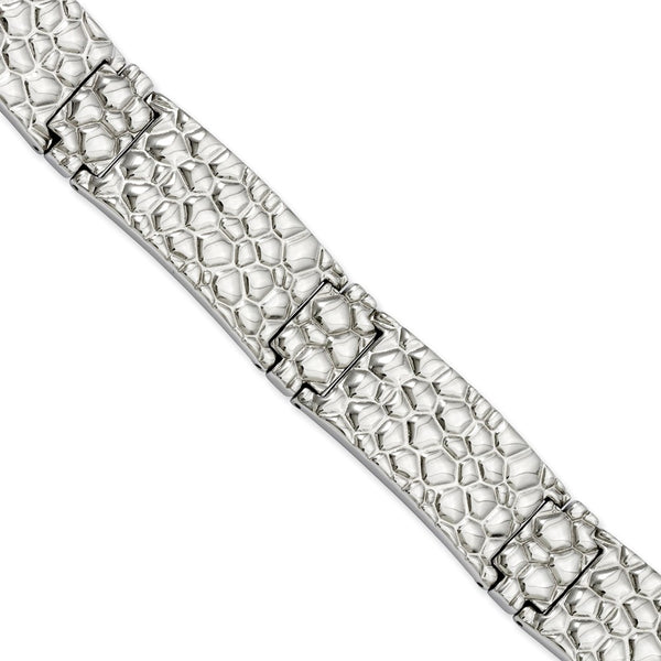 Stainless Steel Textured 8.25in Bracelet