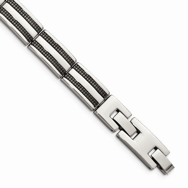 Stainless Steel IP Black-plated 8.25in Bracelet