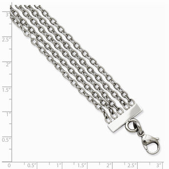 Stainless Steel Fancy Multistrand 7.5in Bracelet