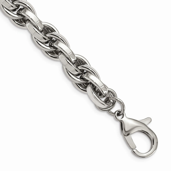 Stainless Steel Polished Oval Link 8.5in Bracelet