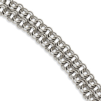 Stainless Steel Multistrand Circles 7in Bracelet