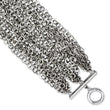 Stainless Steel Multiple Row Chain 7.5in Toggle Bracelet