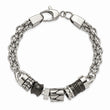 Stainless Steel Moveable Pieces Antiqued 8.25in Bracelet
