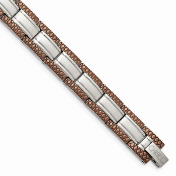 Stainless Steel Brown IP-plated 8.75in Bracelet