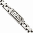Stainless Steel Polished & Textured Dad Bracelet
