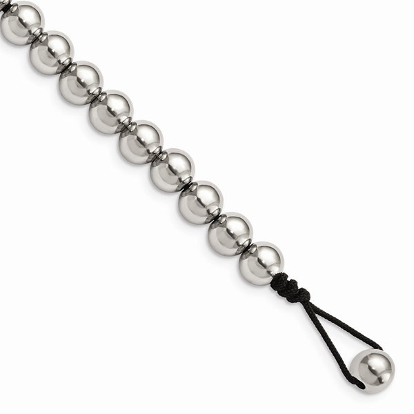 Stainless Steel Polished Beads 7.5in Bracelet