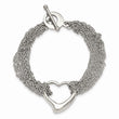 Stainless Steel Multi-row Chain with Heart Toggle Bracelet