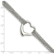 Stainless Steel Multi-row Chain with Heart Toggle Bracelet
