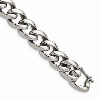 Stainless Steel Polished Link 8.25in Bracelet