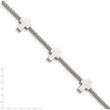 Stainless Steel Crosses on Twisted Wire 7.5in w/ext Bracelet