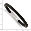 Stainless Steel Black Rubber 8.5in Bracelet