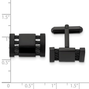 Stainless Steel Black IP-plated Cufflinks