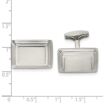 Stainless Steel Brushed and Polished Cufflinks