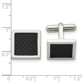 Stainless Steel Black Carbon Fiber Cufflinks