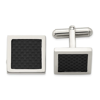 Stainless Steel Black Carbon Fiber Cufflinks