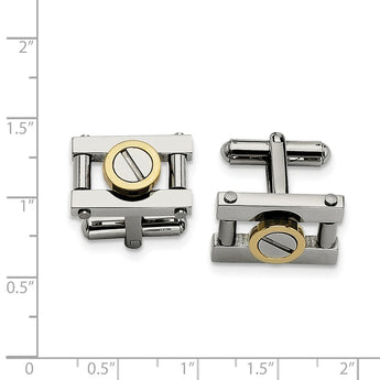 Stainless Steel Yellow IP-plated Cufflinks