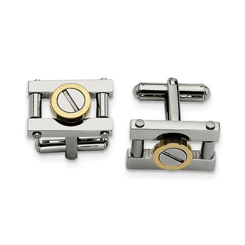 Stainless Steel Yellow IP-plated Cufflinks