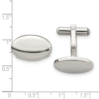 Stainless Steel Polished Oval Cufflinks