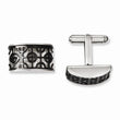 Stainless Steel Fancy Black IP-plated Cuff Links
