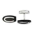 Stainless Steel Black IP-plated Oval Cufflinks