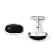 Stainless Steel Black Agate Polished Cufflinks