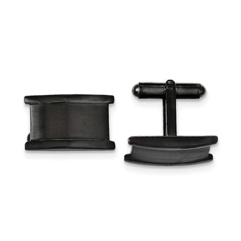 Stainless Steel Polished Black IP-plated Cufflinks