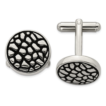 Stainless Steel Antiqued and Textured Cufflinks
