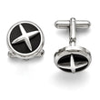 Stainless Steel Polished Enameled X Cufflinks