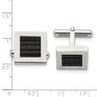 Stainless Steel Polished Black IP-plated Wire Cufflinks
