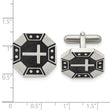 Stainless Steel Matte Black IP-plated Cross Cufflinks