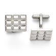 Stainless Steel Grooved and Polished Cufflinks