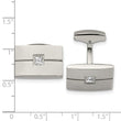 Stainless Steel Polished CZ Cufflinks