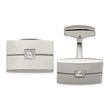 Stainless Steel Polished CZ Cufflinks