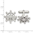 Stainless Steel Polished Ship's Wheel Cuff Links