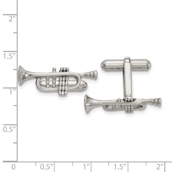 Stainless Steel Polished Trumpet Cuff Links