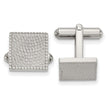 Stainless Steel Polished and Textured Square Cuff Links