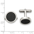 Stainless Steel Polished w/Black Stoving Varnish Cufflinks
