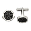 Stainless Steel Polished w/Black Stoving Varnish Cufflinks