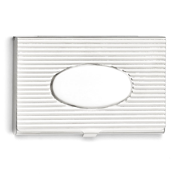 Stainless Steel Polished and Grooved Card Holder