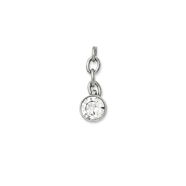 Stainless Steel CZ Interchangeable Charm Pendant